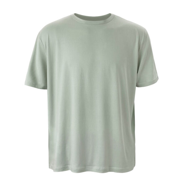 A blank Mint crew neck t-shirt displayed on a plain background. The shirt has short sleeves and is presented in a way that showcases its front area clearly. The fabric appears smooth and there are no visible logos or designs on the garment.